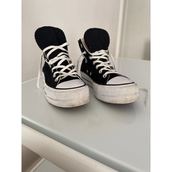 Converse All stars platform black and white sneakers sz7 - Picture 2 of 6